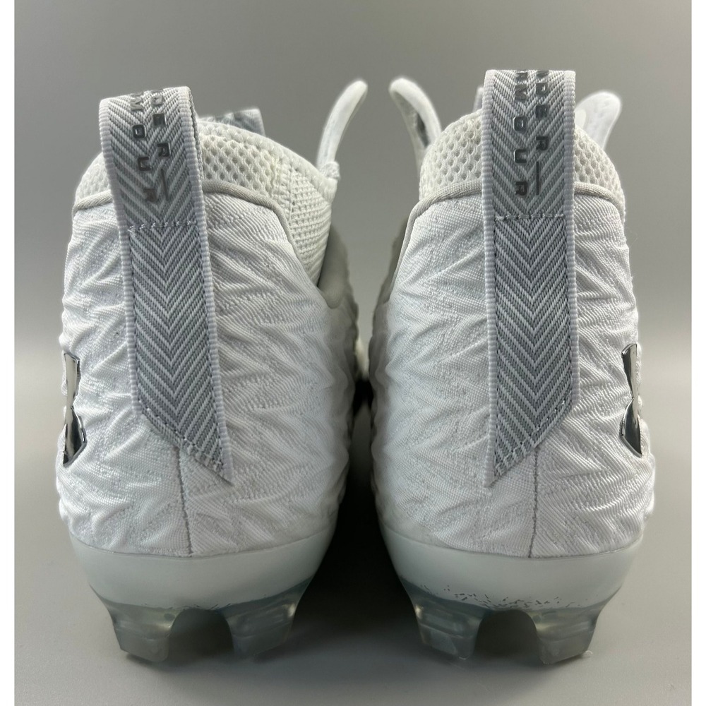 Under Armour Spotlight Clone 3 MC Men Size 8.5 White Silver Football Cleats NEW - Picture 4 of 6